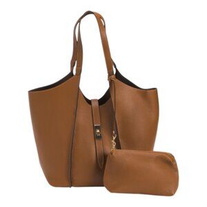 CHEVAL Made In Italy Leather Flap Turn Lock Satchel